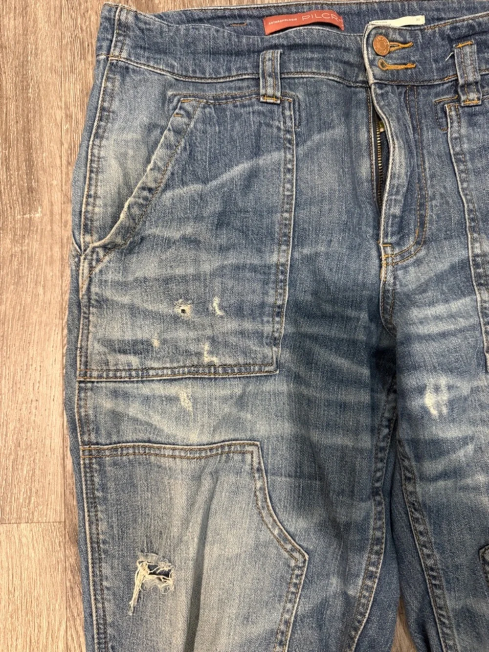 Pilcro Distressed Blue Carpenter Jeans - Picture 3 of 3